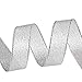 VATIN Glitter Metallic Silver Ribbon 5/8 inches Wide Sparkly Fabric Ribbon for Gift Crafters Sewing Wedding Party Brithday Wrap Card Making Hair Bows Floral Projects 25 Yards/Roll x 2 Rolls
