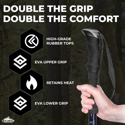 Cascade Mountain Tech Trekking Poles Aluminum Hiking Walking Sticks with Adjustable Locks