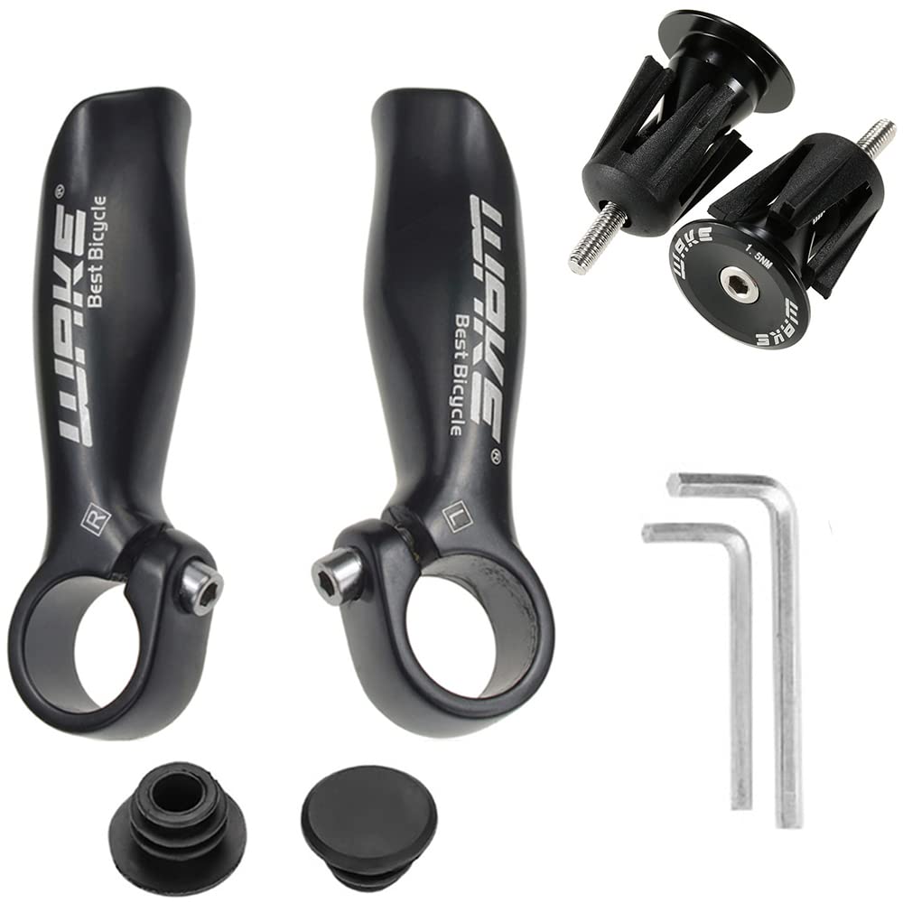 CYSKY 1 Pair Bike Handlebar Ends 22.2mm, Suitable for MTB, BMX, Mountain Bike, Road Bicycle Parts (Black)