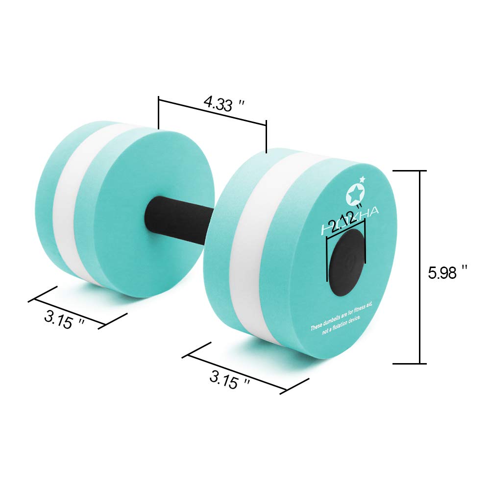 Aquatic Exercise Dumbell Set of 2 - Water Aerobic Exercise Foam Dumbbells Pool Resistance Fitness Equipment for Weight Loss