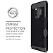 Galaxy S9 Case ONLY:S9 Case: Samsung Galaxy S9 Case with Credit Card Holder Slot Wallet :S9 Case Rugged Armor Metallic Brush Shockproof Hybrid Dual Layer Black (S9 CASE)