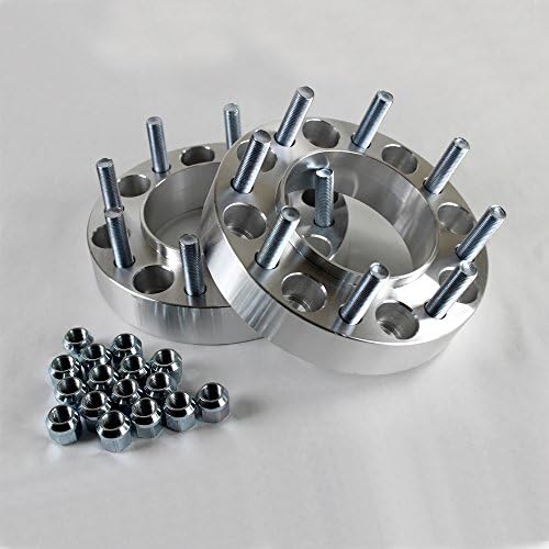 2 Hubcentric Wheel Spacers Adapters fits 8 lug Ford F350 F-350 Dually Trucks 2 inch thick Hubcentric with lip