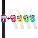 YarnLadies 5pcs Case Resettable 5 Digit LCD Finger Counter Hand Tally Counter (1pc with Wrist Magic Tape, 4pcs with Soft Plas
