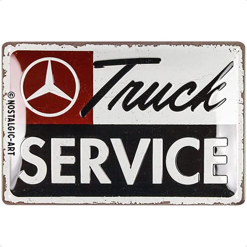 Nostalgic-Art Retro Metal Sign 20 x 30 cm Daimler Truck – Service – Gift Idea for Car Lovers – Vintage Design