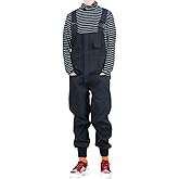 GINZOUS Men's Pockets Cargo Joggers Loose Hip Hop Bib Overalls
