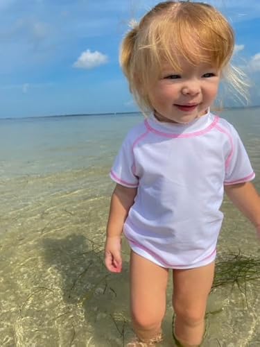 Made in USA Short Sleeve Big Girls' Rashguard Swimming Suit Swim