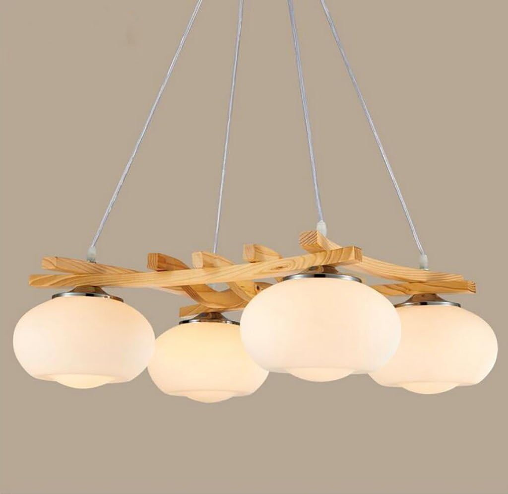Chandelier Wooden Four-star Meal Lighting, Bedroom Lights Living Room Lights Bar Chandeliers, Nordic Modern Simple Restaurant Chandeliers
