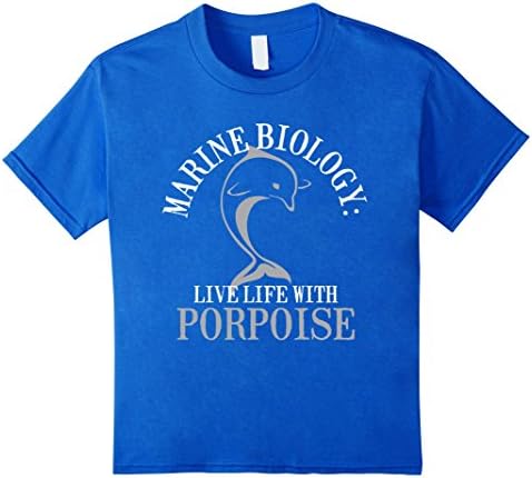 Kids Marine Biology Live Life with Porpoise Funny Shirt 12 Royal Blue
