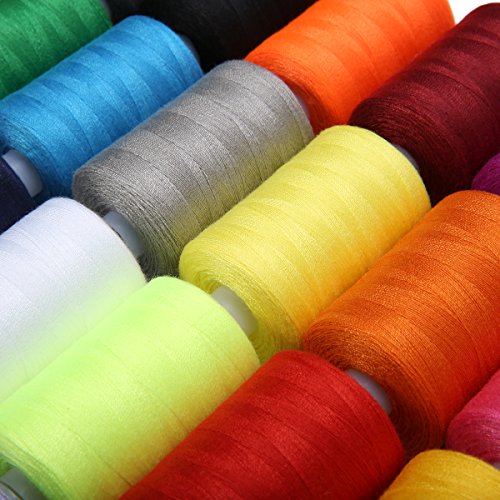 KING DO WAY 24 Assorted Colors Polyester Sewing Thread Spool 1000 Yards Each