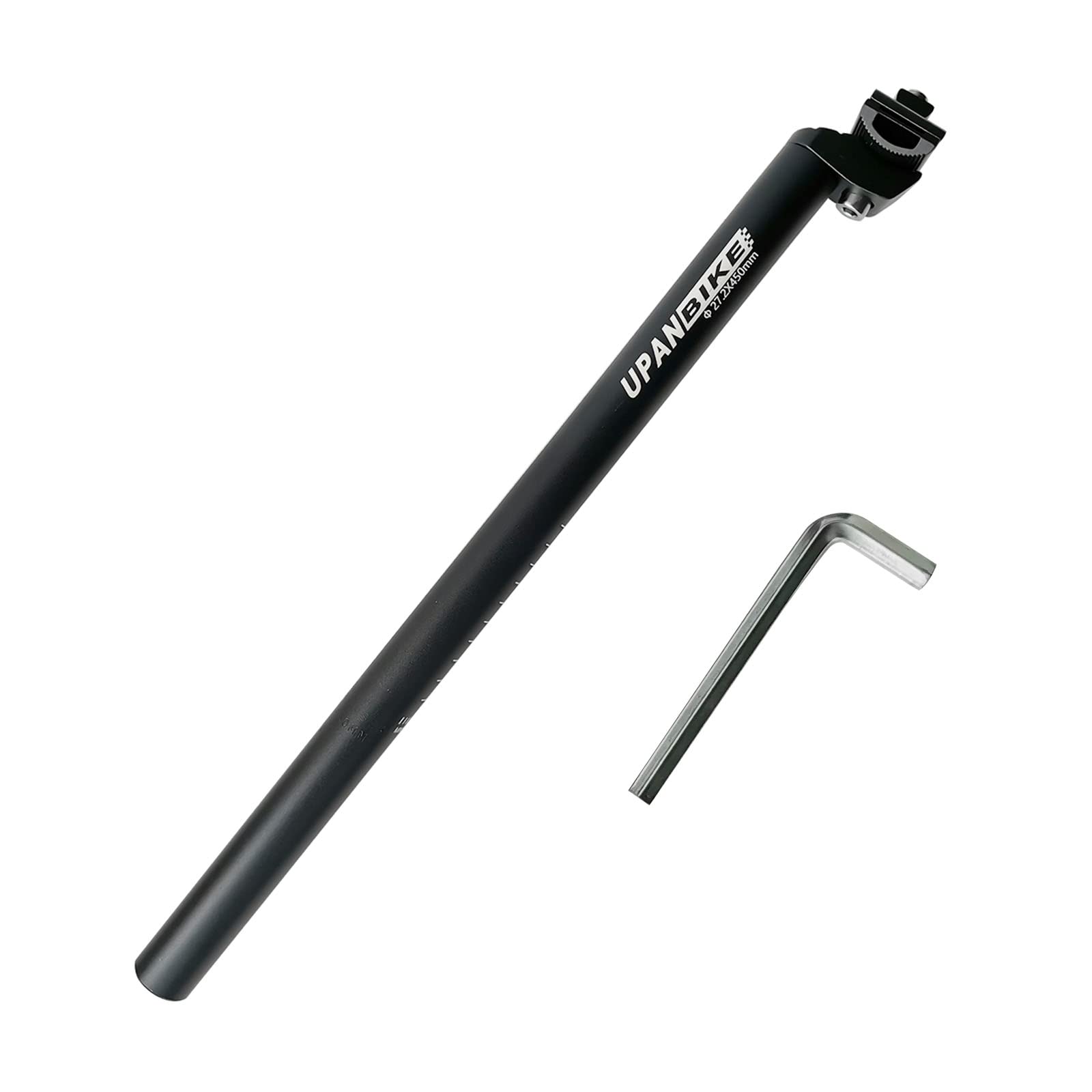 UPANBIKE Extra Long 17.7inch (450mm) Bike Bicycle Aluminium Alloy Seat Post with Micro Adjust Clamp (φ 27.2mm)