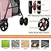 VIAGDO Double Pet Stroller for Small Medium Dogs & Cats, Detachable Double Dog Stroller 4 Wheels Cat Stroller with 2 Travel Carrier/One-Hand Folding/Suspension Systemthumb 4