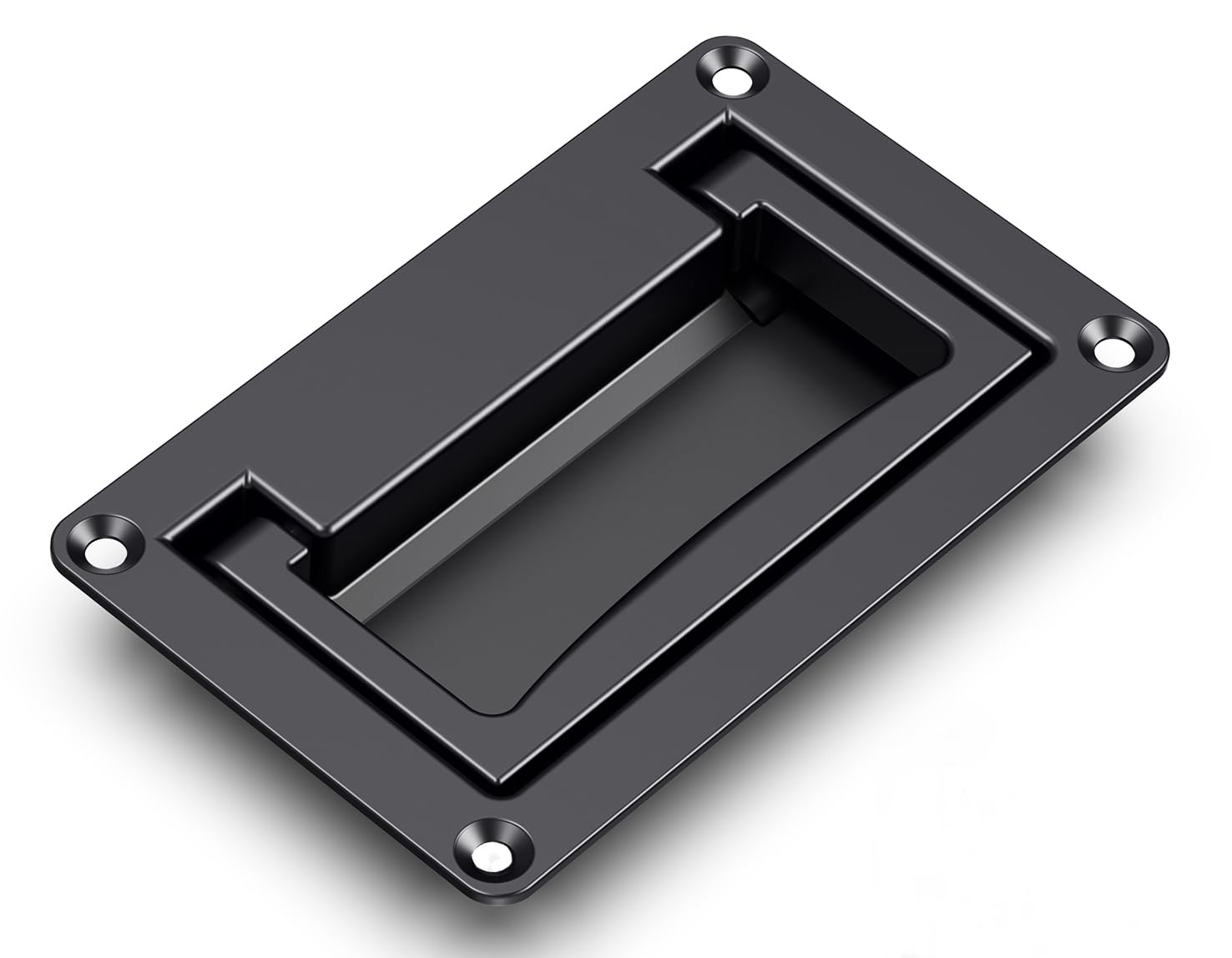 INDUSCHOICE Zinc Alloy Recessed Handles Containers Handle Flush Lifting Doors (Black)