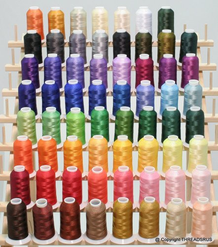 New from ThreadNanny Brother 63 Colors Embroidery Thread Set with Thread Stand / Rack