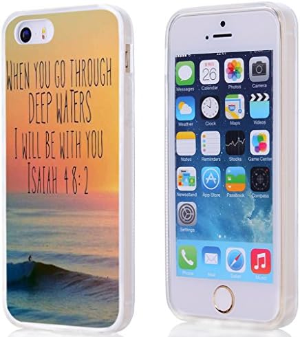 Case for Iphone 5S Bible Verses,Hungo Compatible Soft Tpu Silicone Protective Cover Case Replacement For Iphone 5S/5/SE Christian Quotes Theme Isaiah Tpu Protective