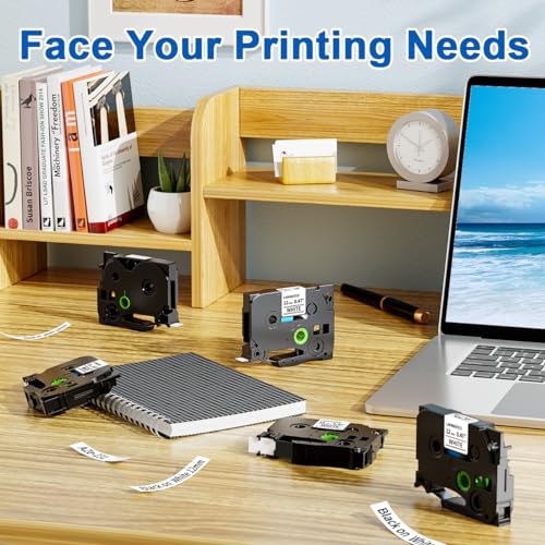 5 Pack TZe-231 Compatible with Brother Label Maker Tape P Touch TZe TZ Tape 12mm 0.47'' Laminated White TZ 231 Label Tape for Brother P-Touch PT-H110 PT-D210 PT-D600 PT-D400AD PT-1290