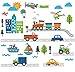 CherryCreek Decals Transportation and City Scene Kids' Room Peel and Stick Wall Sticker Decals