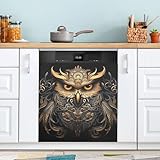 Cute Golden Owl Dishwasher Magnetic Covers Magnetic