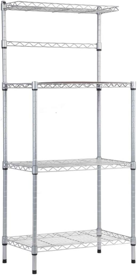 Yosooo Kitchen Baker's Rack, Multi-Layer Metal Standing Storage Rack Microwave Oven Stand with Detachable Wheels, Easy Assembly, 21.65x12.99x47.24 Inch - Standing Baker's Racks
