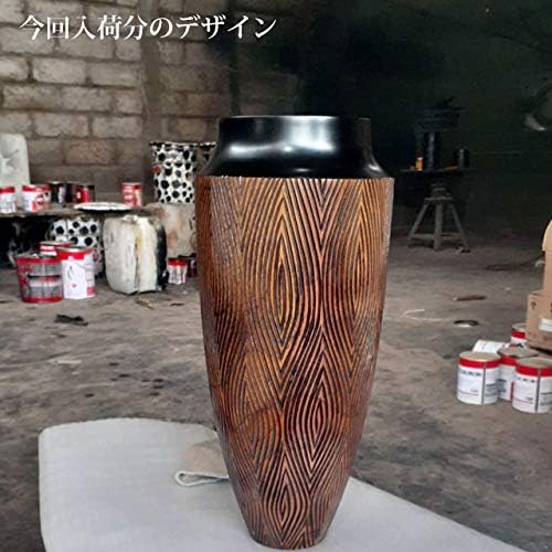 Amazon Co Jp フラワーベース おしゃれ 花器 花瓶 木製 バリ雑貨 アジアン雑貨 インテリア チーク 40cm C ホーム キッチン