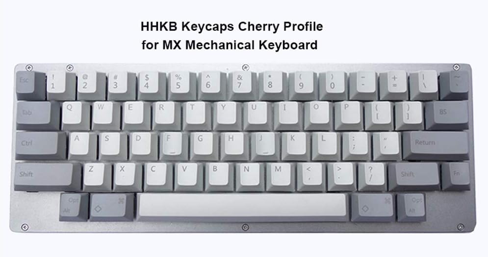 NPKC HHKB Keycaps PBT Cherry Profile Fit Cherry MX Switches Top Print or Blank for HHKB 60% Mechanical Keyboard (Offwhite-Light Gray)