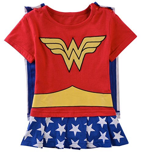 A&J Design Baby Girls' Wonder Woman Short Sleeve Romper 12-18 Months