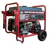 All Power America APGG10000GL 10000 Watt Dual Fuel Portable Generator with Electric Start 10000W Gas/Propane, Black/Red