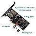 Speedbyte PCIe Nvme Adapter, M.2 NVME SSD (M Key) or M.2 SATA SSD (B Key) 22110 2280 2260 2242 2230 to PCI-e 3.0 x4 Host Controller Expansion Card with SSD Fan Cooler Heatsink for PC Desktop,Black