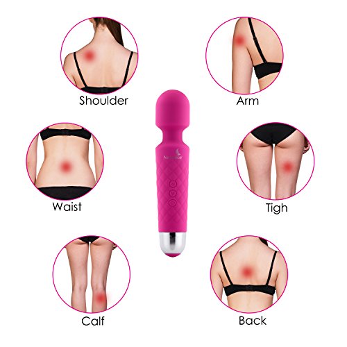 Wireless Mini Wand Massager, Waterproof 20x Multi-Speed Vibrations