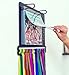 Medal Holder for Runners - Medal Display Rack with Holders for Race Bib & Award Ribbon - Running Medal Hanger with Chalk Notes Area & 20 Bib Sleeves for Marathon Runners