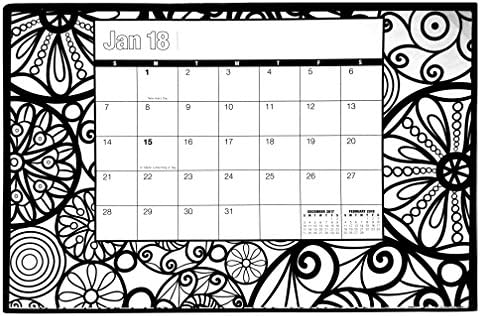 Adult Coloring Books Calendar 2018 Desk Pad by Tempus One