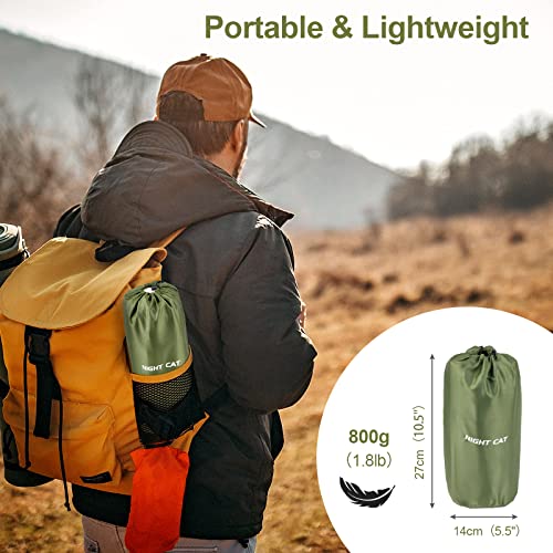 Night Cat Sleeping Air Pad with Pillow Inflatble Mat Mattress Bed for Camping Backpacking Hiking Traveling 195×65 cm