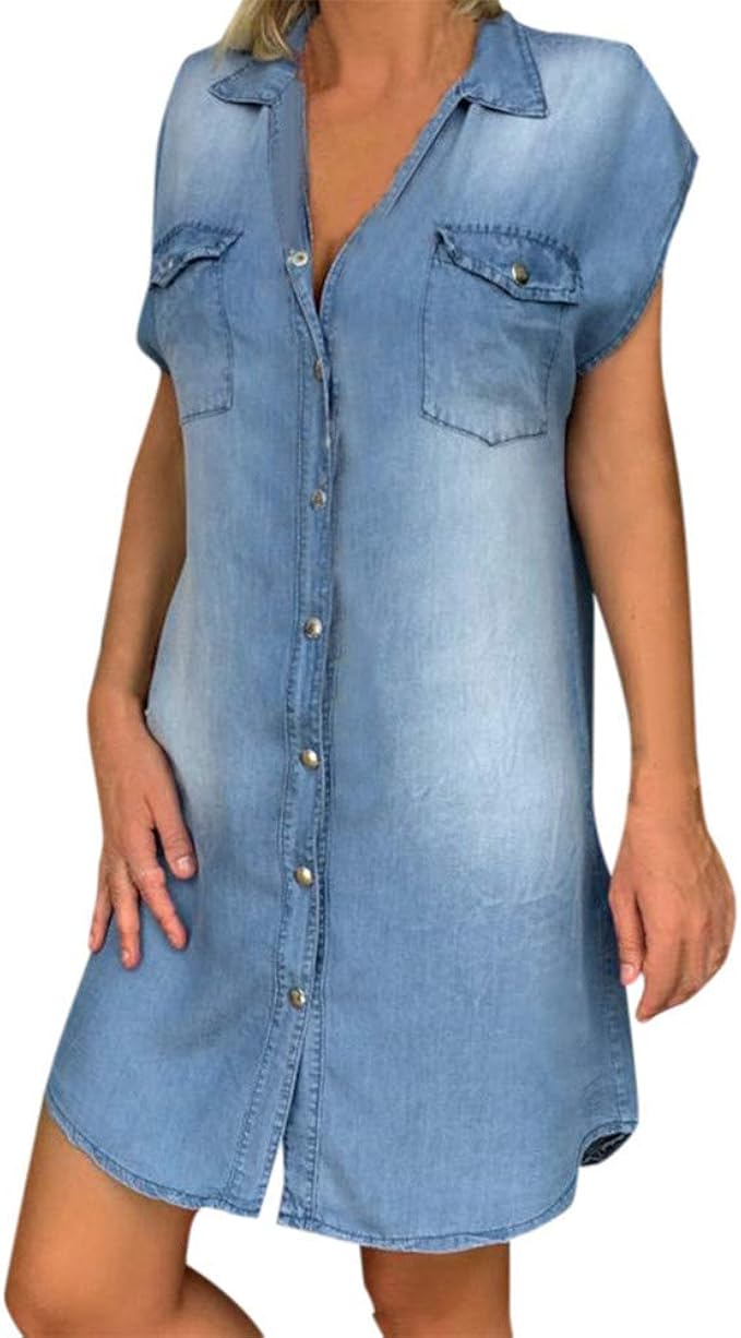 denim dress going out
