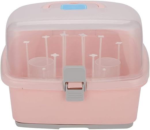 Amazon Co Jp 哺乳瓶収納ボックス防塵哺乳びんふたドレン乾燥棚哺乳びん棚容器哺乳びん収納ボックス ピンク ビューティー