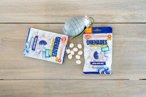 Grenades GUM Explosively Strong Mint Sugar-Free Gum - Intense, Long Lasting Flavor and Breath Freshening - Pack of 5 (Super-Uber Mint) (150 Pieces) - Thumbnail 2