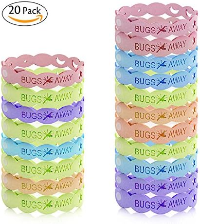 YiDian blutooth 20 PCS Mosquito Repellent Bracelet, 100% All Natural Plant-Based Oil & Non-Toxic, Deet-Free and Portable Insect Repellent Bug Band for Kids and Adults