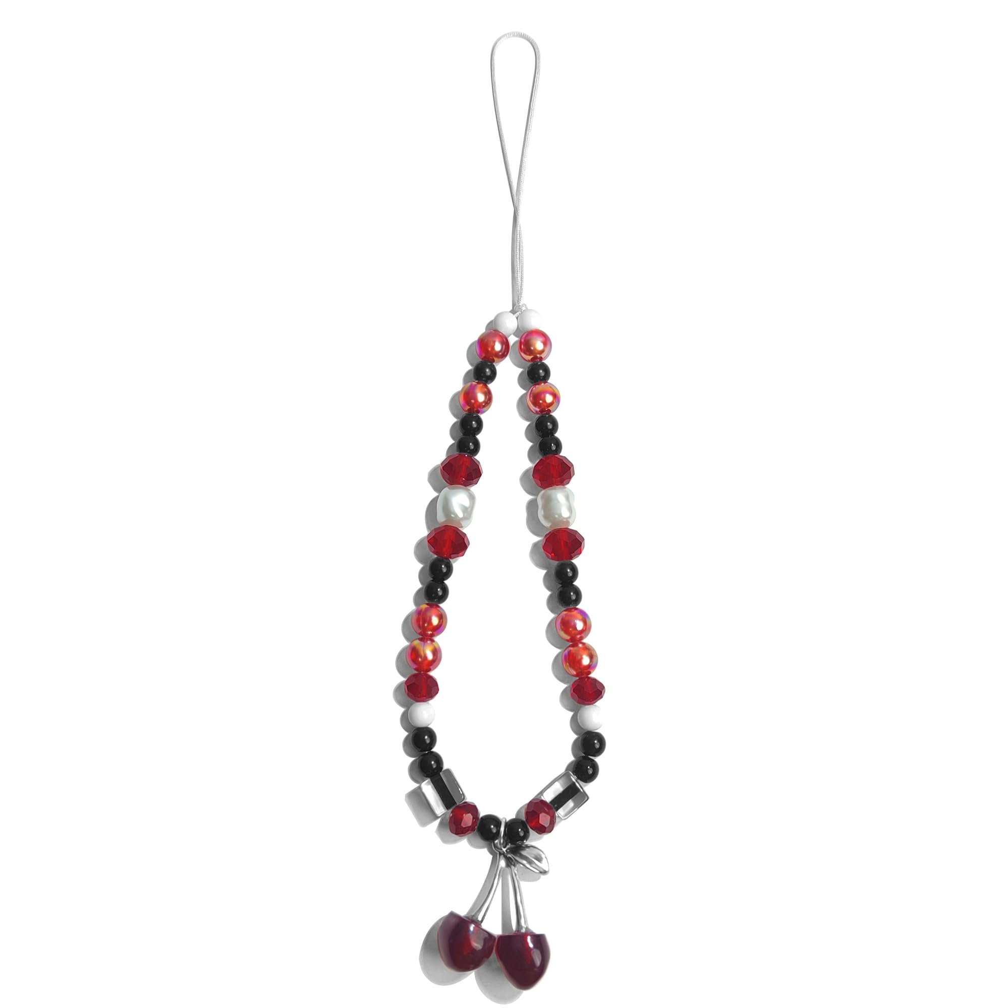 cioatu Phone Charms Cute Cherry Butterfly Cell Phone Lanyard Strap Wrist Strap for Bag Airpods Camera Pendants Decor (Red Cherry 2)