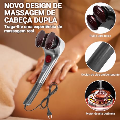 Massageador Eletrico 110-220V, Massageador Corporal, Aparelho de Massagem, Aparelho Massageador Eletrico Duplo, Massageador Elétrico Profissional