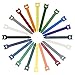 Patu Reusable Fastening Cable Ties - 20 Pcs 8 Inch Microfiber Cloth Hook and Loop Cord Management Wire Organizer Straps, Assorted Colors