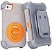 iPhone 4 Case, iPhone 4 Holster Case, BENTOBEN Shockproof Heavy Duty Protection Hybrid Rugged Rubber 360 Degree Rotating Kickstand Swivel Belt Clip Holster Protective Case for iPhone 4 4S,Grey/Orange