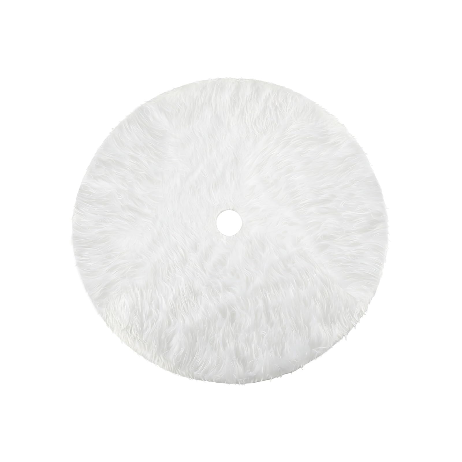 HOWAF Small Christmas Tree Skirt White Faux Fur Xmas Tree Skirt Table Christmas Tree Mat Base Cover Small Tree Skirt For Christmas New Year Xmas Holiday Party Decorations Supplies, 19 Inch/50CM