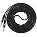 LyxPro Guitar Instrument Cable 10 feet ¼” TS Unbalanced Instrument Cable, Crystal Clear, Noiseless, Durable and Flexible,black