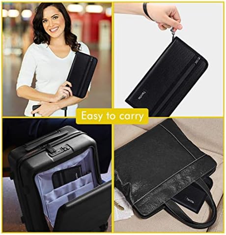 Passport Holder RFID Travel Wallet Waterproof & Fireproof Tickets Itinerary Document Organizer with Zipper/Strap for Woman & Man & Family Fit 5 Passports 7 Passport Holder RFID Travel Wallet Waterproof & Fireproof Tickets Itinerary Document Organizer with Zipper/Strap for Woman & Man & Family Fit 5 Passports