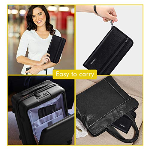 Passport Holder RFID Travel Wallet Waterproof & Fireproof Tickets