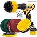 Holikme 8 Piece Drill Brush Attachment Set Scouring Pads Power Scrubber Brush Scrub Pads Cleaning Kit-All Purpose Cleaner for Bathroom Surfaces, Grout, Floor, Tub, Shower, Tile, Corners