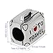 ENJOOOY Holiday Fun Viewing-Travelling Theme 925 Silver Charm Beads I Love Travel Compatible with European Style Bracelets (Silver Travel Bag)