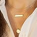 Yean Gold Layered and Long Choker Necklace, Alloy Bar Necklace, Layering Chokers for Women and Girls