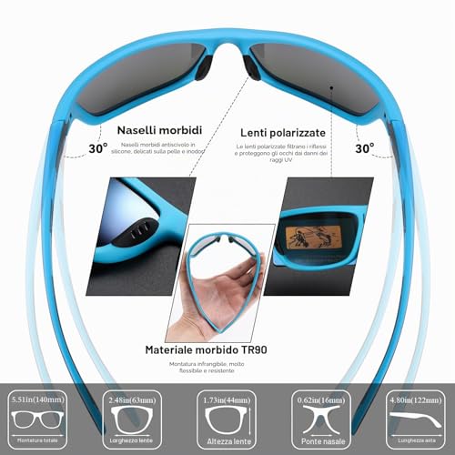 Perfectmiaoxuan Polarized Sunglasses for Men Women Cycling Mountain Hiking Driving Fishing Climbing Sports Lanyard Night Anti-Glare Driving