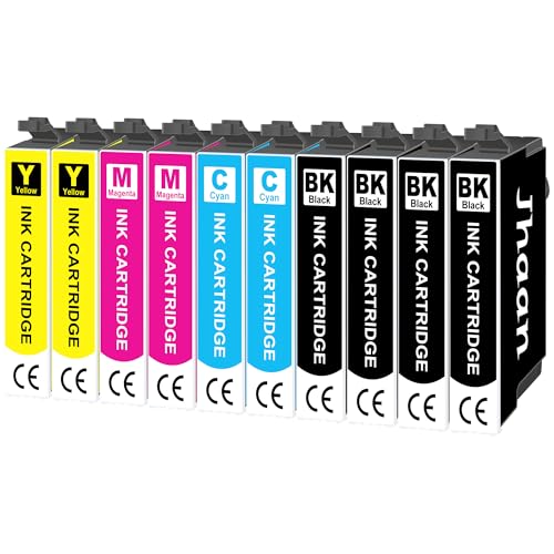 Jhaan Ink Cartridges Compatible with Epson XP 2200 Ink Cartridges for Epson Expression Home XP-2200 XP-2205 XP-3200 XP-4200 Workforce WF 2910DW 2930DWF (Pack of 10)