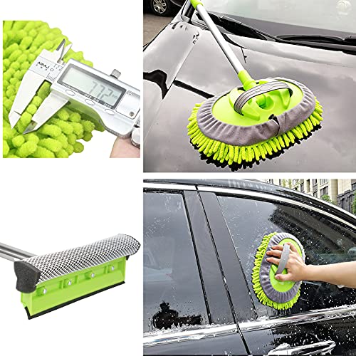 62" Car Wash Mop Kit, Car Wash Brush with Long Handle Stainless Steel
