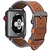 Fullmosa Compatible Apple Watch Band 40mm 41mm 38mm 49mm 46mm 45mm 44mm 42mm Leather for iWatch Ultra2/Ultra/SE/SE2/Series 10/9/8/7/6/5/4/3/2/1, 38mm 40mm 41mm 42mm Light Brown + Smoky Grey Buckle